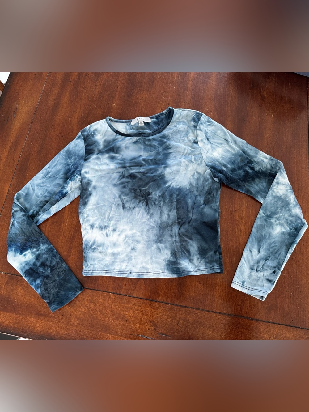 Tie-Dye Cropped Long-Sleeve Shirt